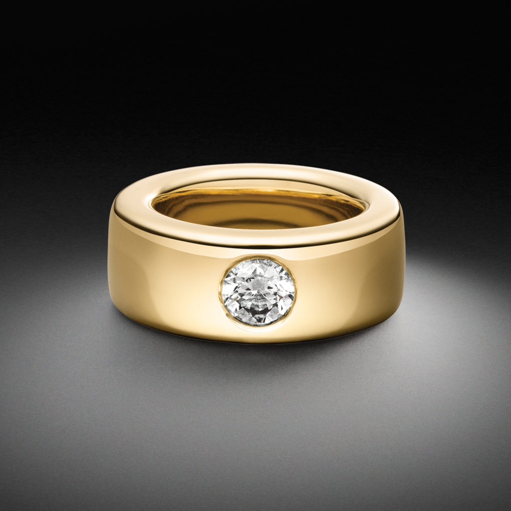 Breiter Diamant Solitair Ring 1,00ct aus 750 Gelbgold - Handschmuck - STEINBACH Goldschmiede