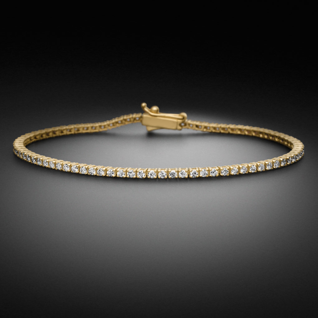 Diamant Rivière Tennisarmband aus 750 Gelbgold mit 1,40 ct Brillanten in gleichmäßiger Fassung - STEINBACH Goldschmiede
