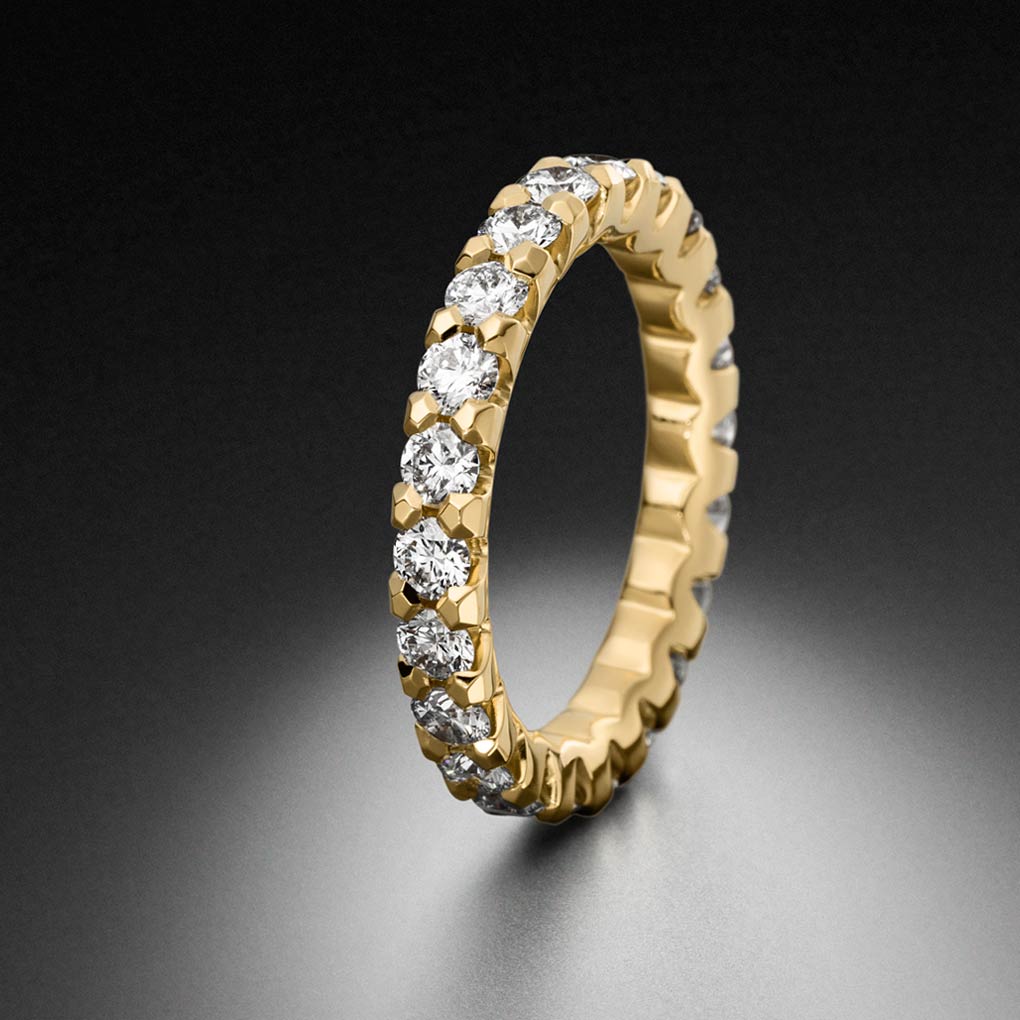 Embrace Diamanten Ring Setting 2.2ct - Memoire Ringe - Gelbgold Steinbach Goldschmiede