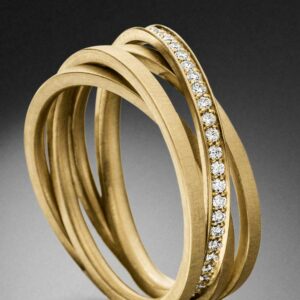 Kettenring Gelbgold 4 Einzelringe Diamanten STEINBACH Goldschmiede