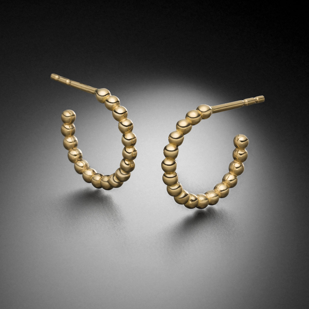 Kugel Kreolen Ohrstecker Gelbgold Kugelring Steinbach Goldschmiede