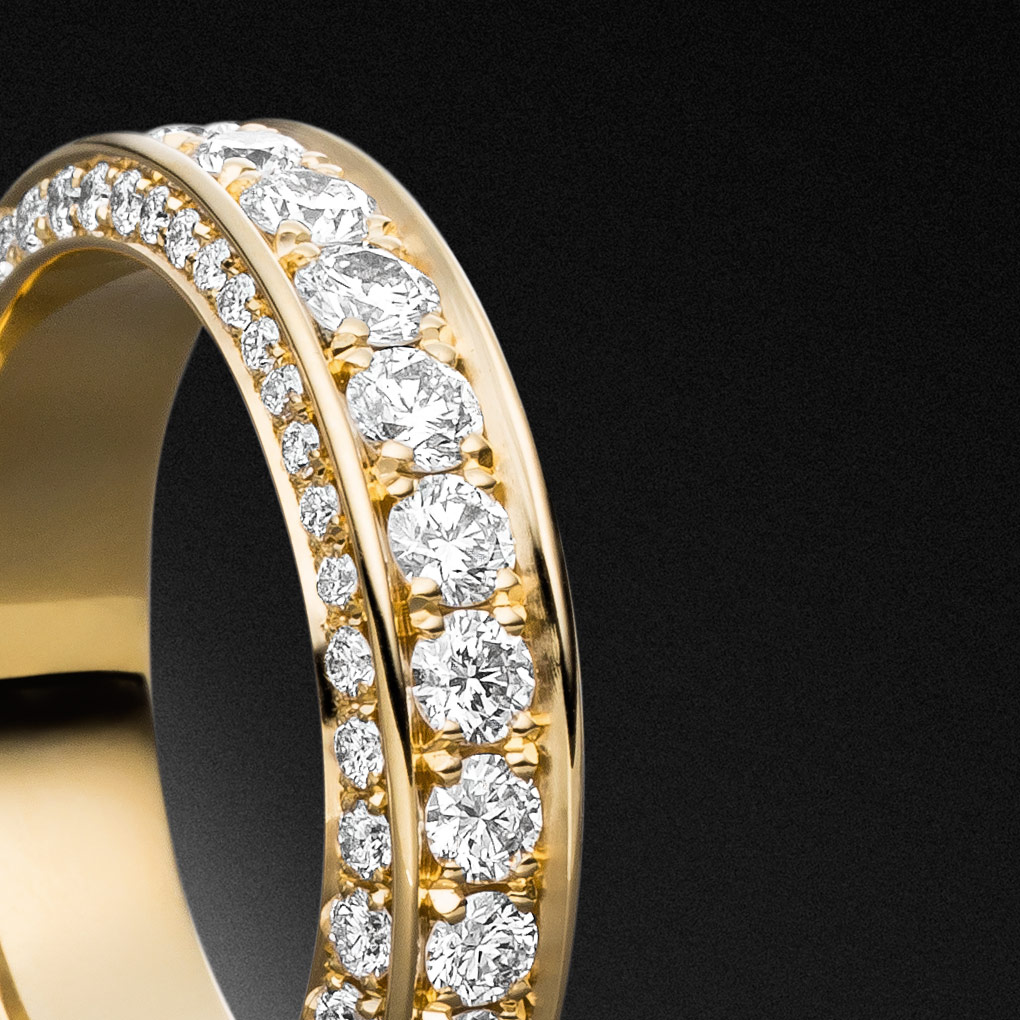 Memoire Ring Multi Alliance Exire Gelbgold Diamanten - Steinbach Goldschmiede